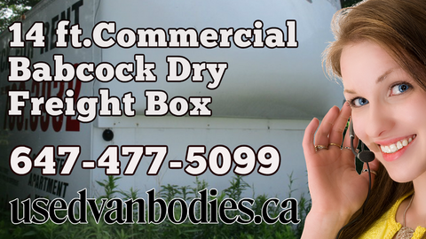 Commercial Babcock 14 Ft. Dry Freight Truck Body Van Box For Sale Toronto Ontario.