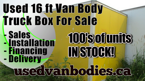 16 ft van body, used 16 ft. dry freight truck van box, for sale Toronto Ontario.