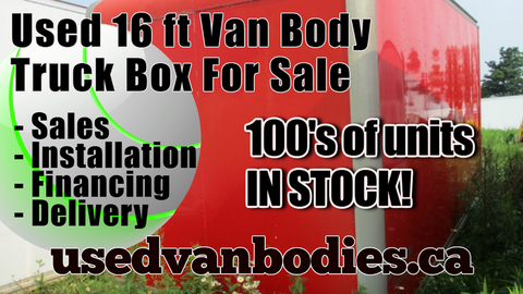 16 ft van body, used 16 ft. dry freight truck van box, for sale Toronto Ontario.