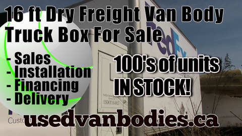 http://www.usedvanbodies.ca - Aluminum 16 Ft. Dry Freight Truck Body Van Box for sale Toronto Ontario.