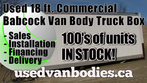 Commercial Babcock 18 Ft. Dry Freight Truck Body Van Box for sale Toronto Ontario.